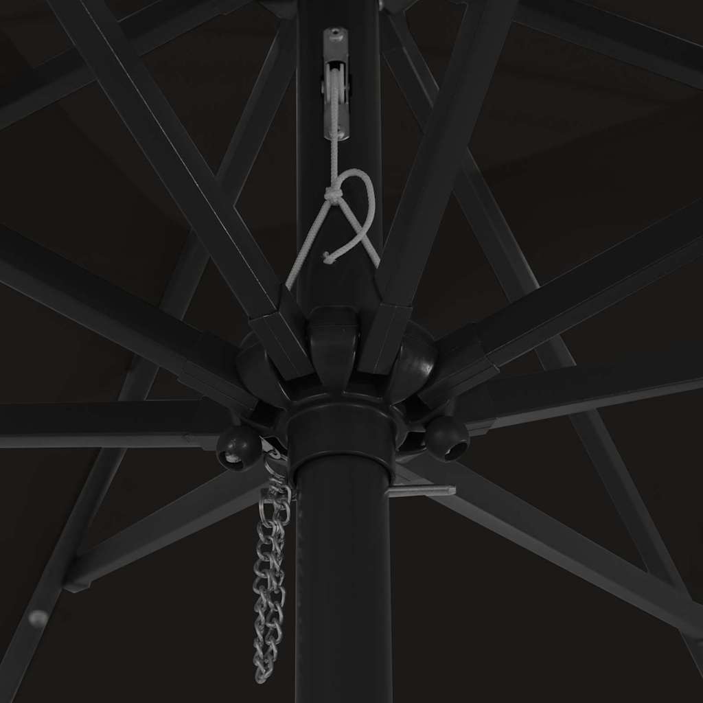 Parasol de jardin Noir 295 x 295 x 245 cm Polyester et Acier - 5