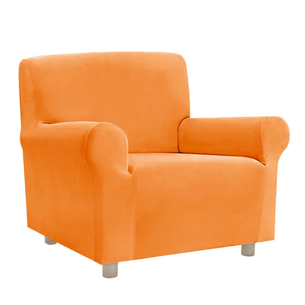 BIANCHERIAWEB Copridivano in Tessuto Jacquard Elasticizzato Ottima vestibilità Modello Otello Poltrona Arancione