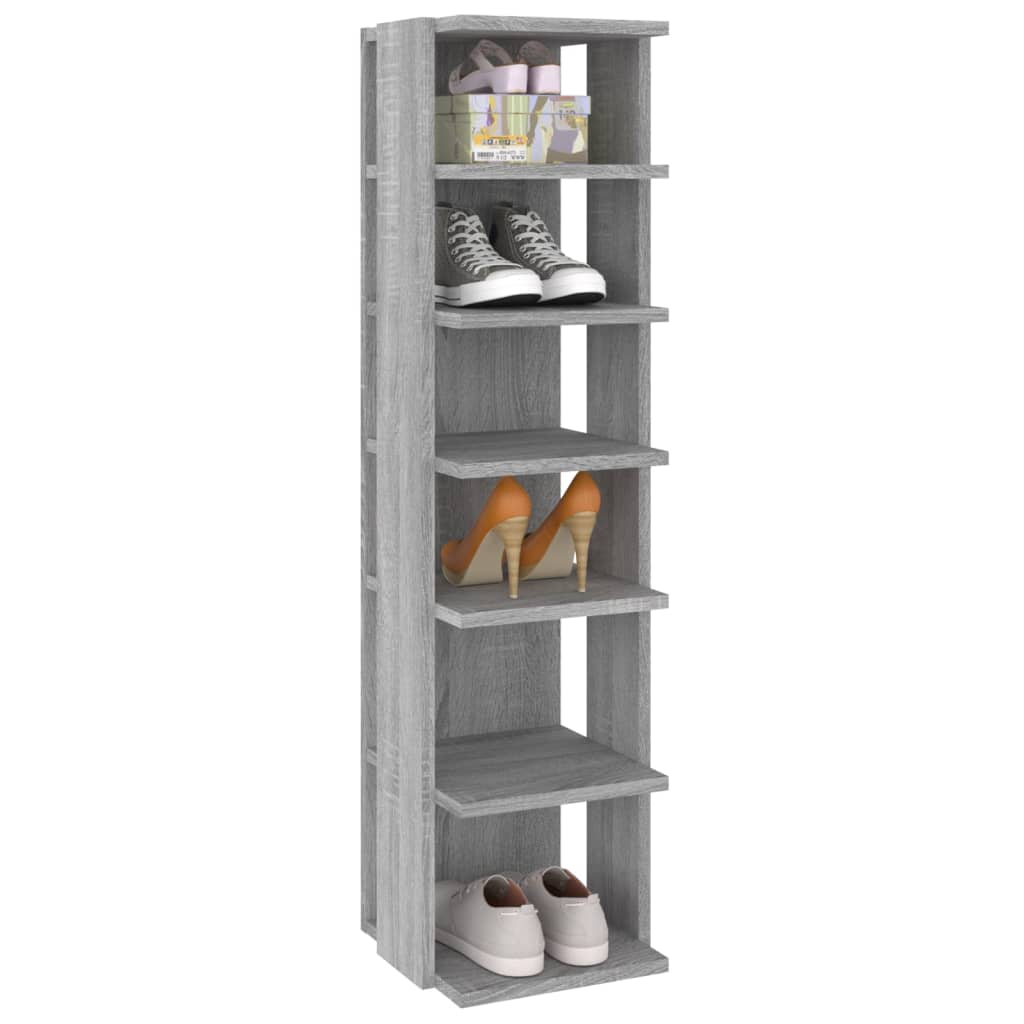 Étagère à chaussures Opka H 102cm - 6 niveaux-Couleur Chêne gris ...