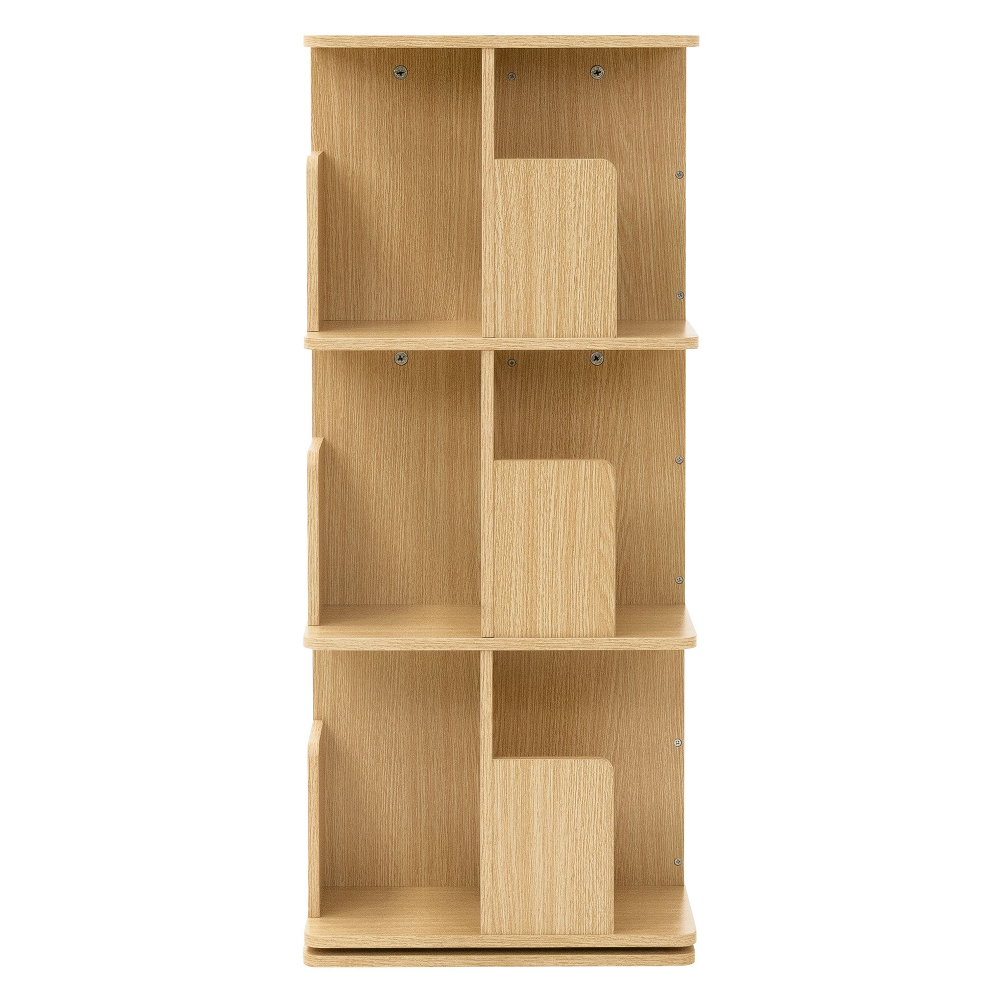 ML-Design Scaffale Effetto Legno Quercia 40x94x40 cm Libreria Girevole a 360° in Legno Torre Salvaspazio 3 Ripiani e 12 Scomparti Multiuso per casa - 4