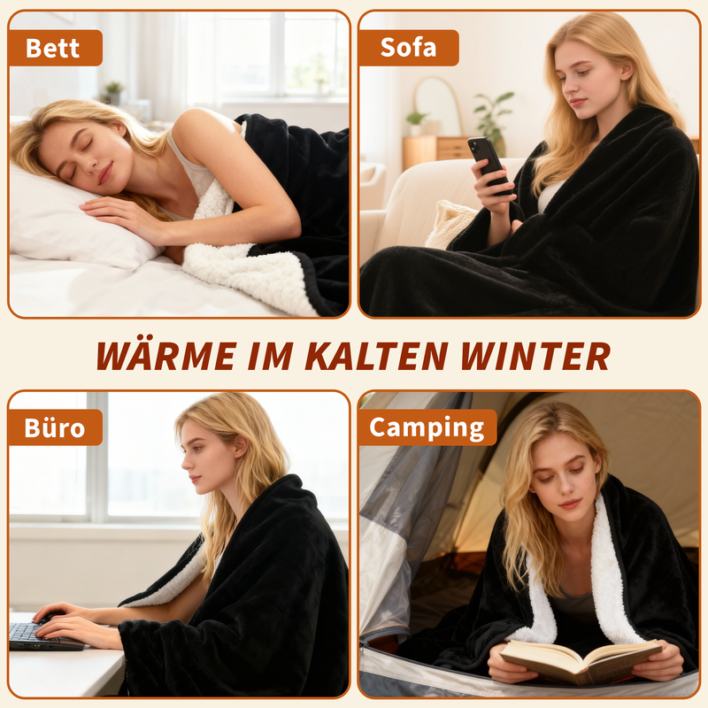 Nettlife Couverture Chauffante 200x180cm, 6 Niveaux, Minuterie 2-10H Arrêt Auto, Double Face Flanelle & Sherpa, Lavable, Protection Surchauffe - 8