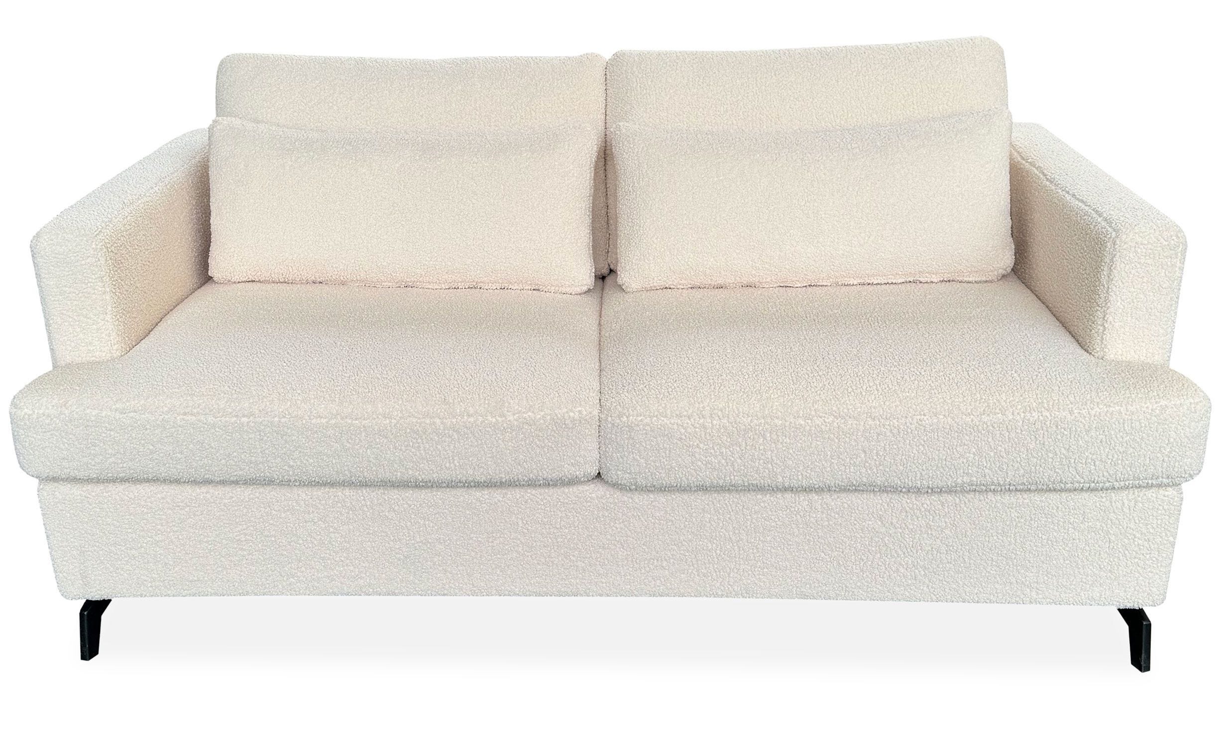 Canapé modulable 3 places en tissu bouclette - taupe - LANI Canapé modulable 3 places en tissu bouclette - taupe - LANI