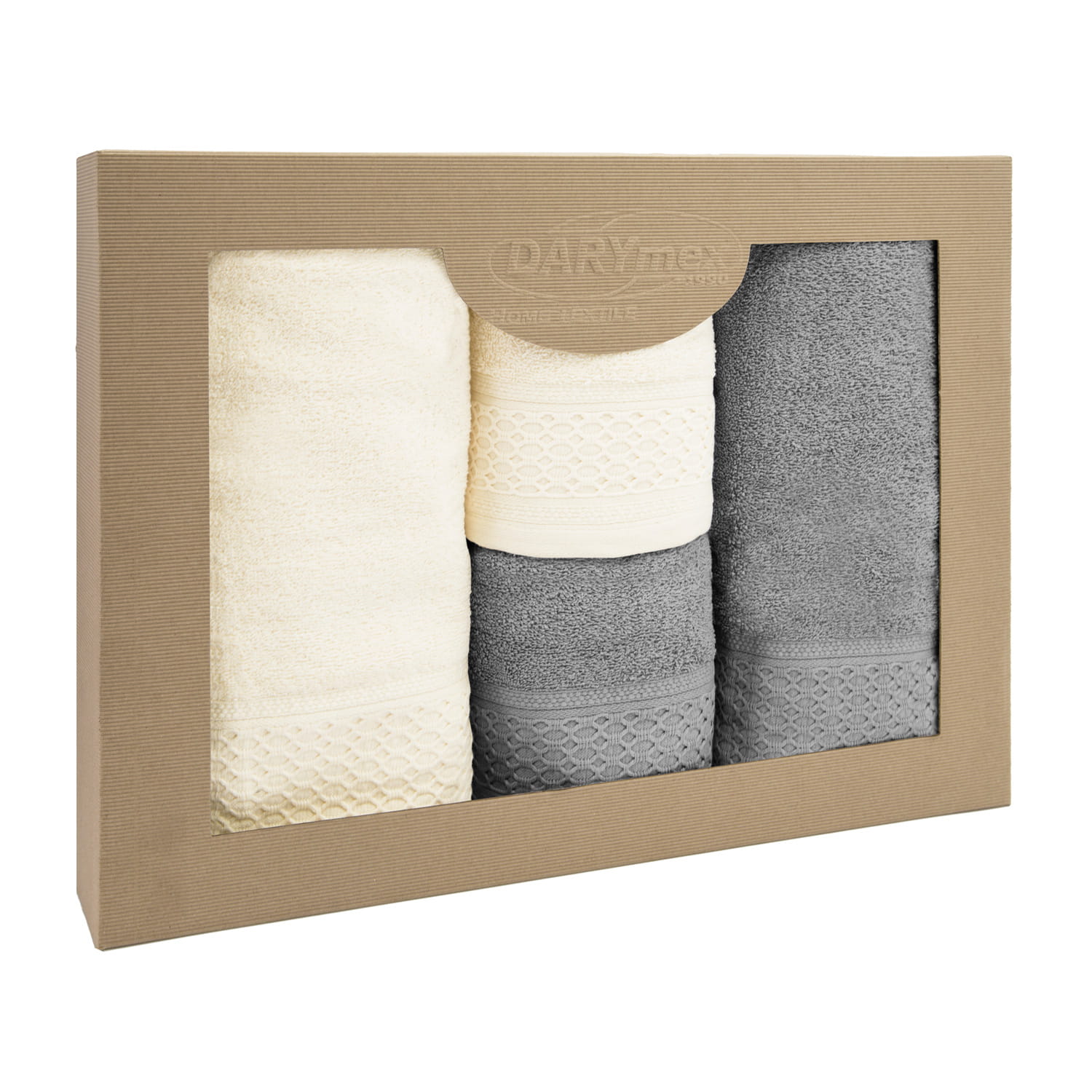 Komplet ręczników z bawełny Solano w eco pudełku 4 elem. - Darymex