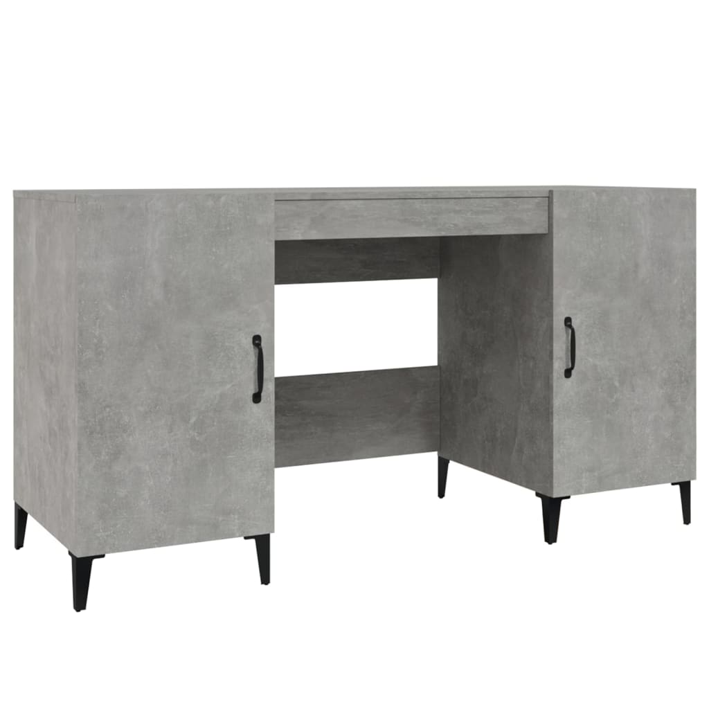 Maison Exclusive - Bureau Gris béton 140x50x75 cm Bois d'ingénierie - 2