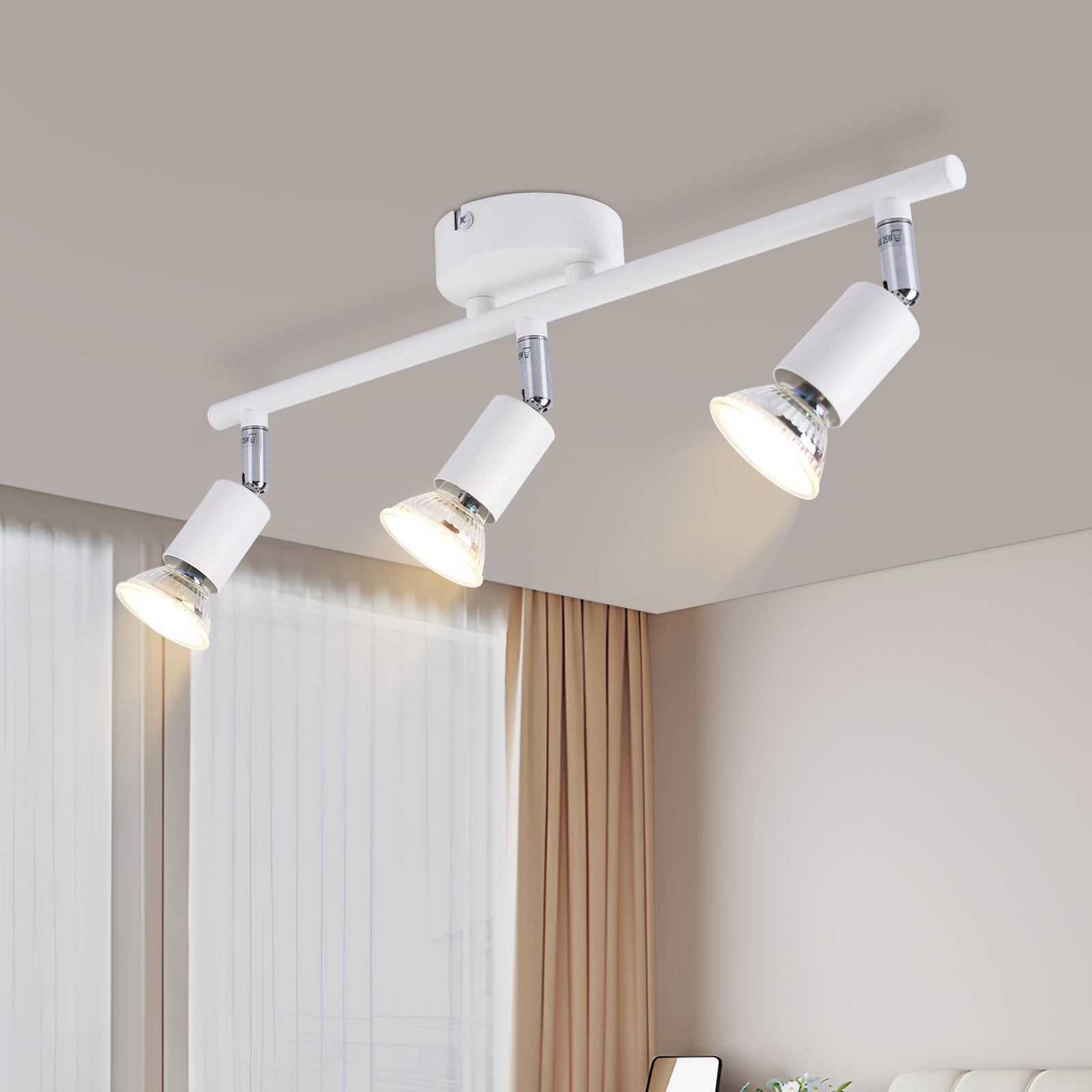 Homefire Lampada Da Parete Orientabile GU10 - Faretto Moderno Bianco Per Soggiorno E Camera Da Letto