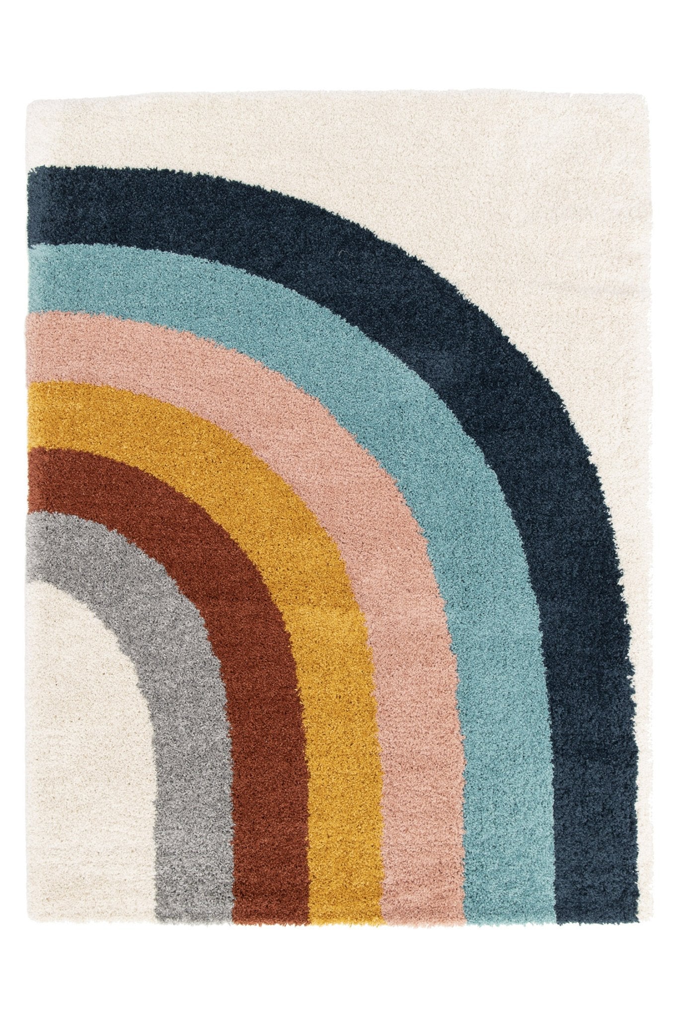 TAPIS DEMI-LUNE 100% LAINE NEUFS SUPER ÉPAIS PILE 67 CM X 137