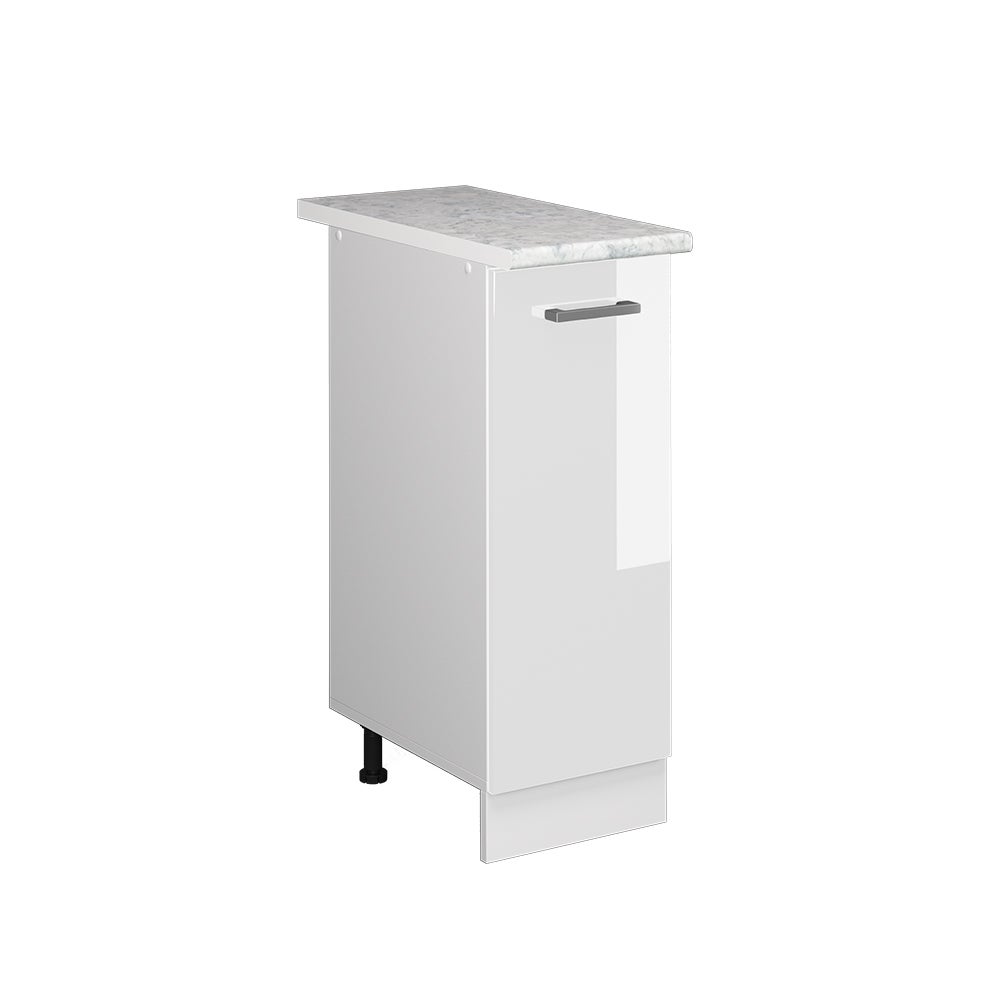 Vicco Uniwersalna jednostka bazowa R-Line, Biały wysoki połysk, 30 cm z drzwiami, z blatem roboczym