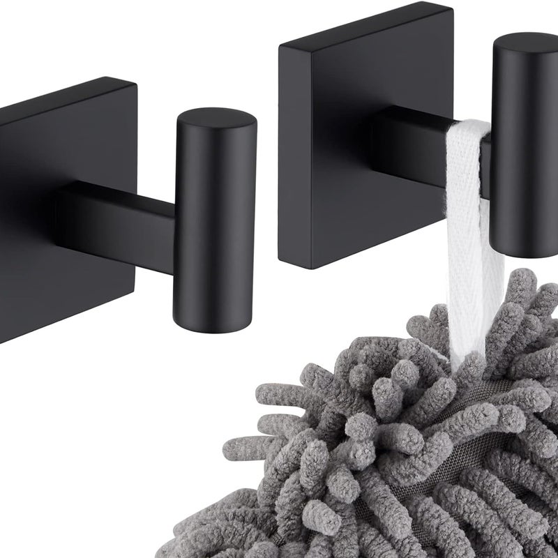 Zestaw 2 matowych czarnych wieszaków na ubrania ze stali nierdzewnej