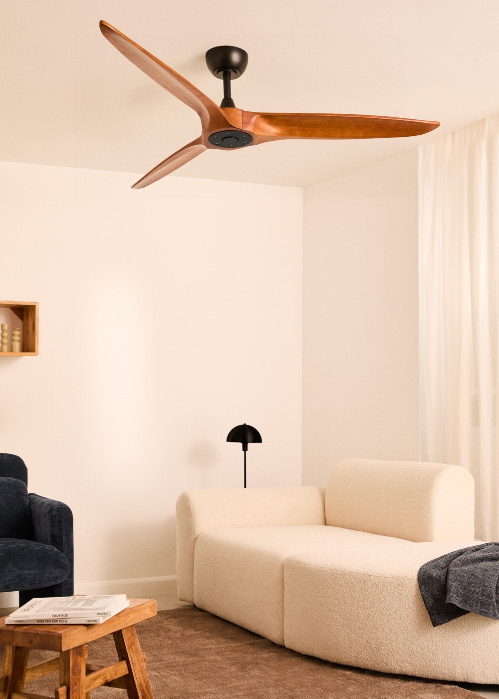 CREATE - WIND CENTURY - Wentylator sufitowy 40W cichy Ø152 cm 100% drewno -