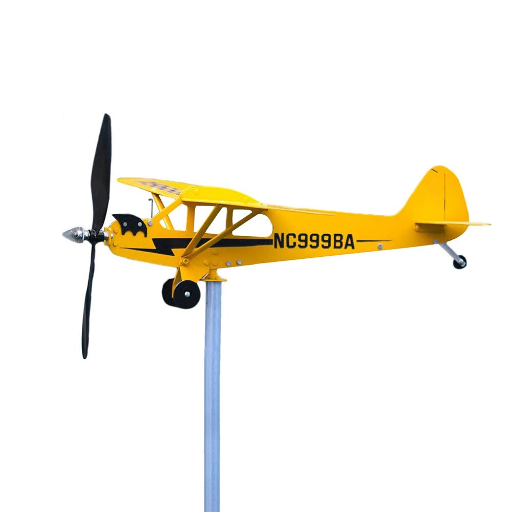 Zewnętrzny wiatrowskaz ogrodowy, wiatrowskaz w kształcie samolotu, odpowiedni do postawienia na podwórku i w ogrodzie (mały rozmiar)