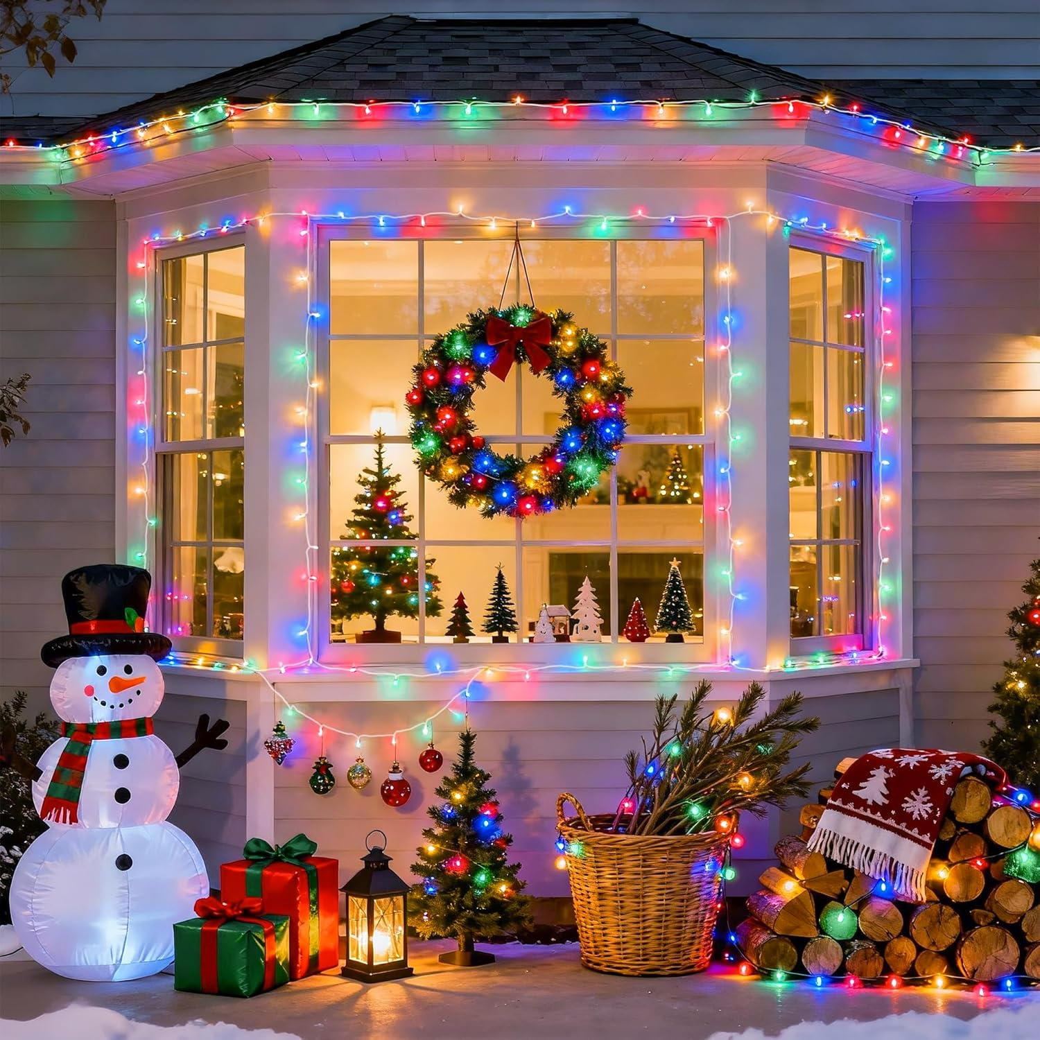 Guirnalda de luces LED navideñas para interior y exterior, 75 m - 2000 LED, Luz decorativa impermeable para árbol de Navidad con control remoto - 4