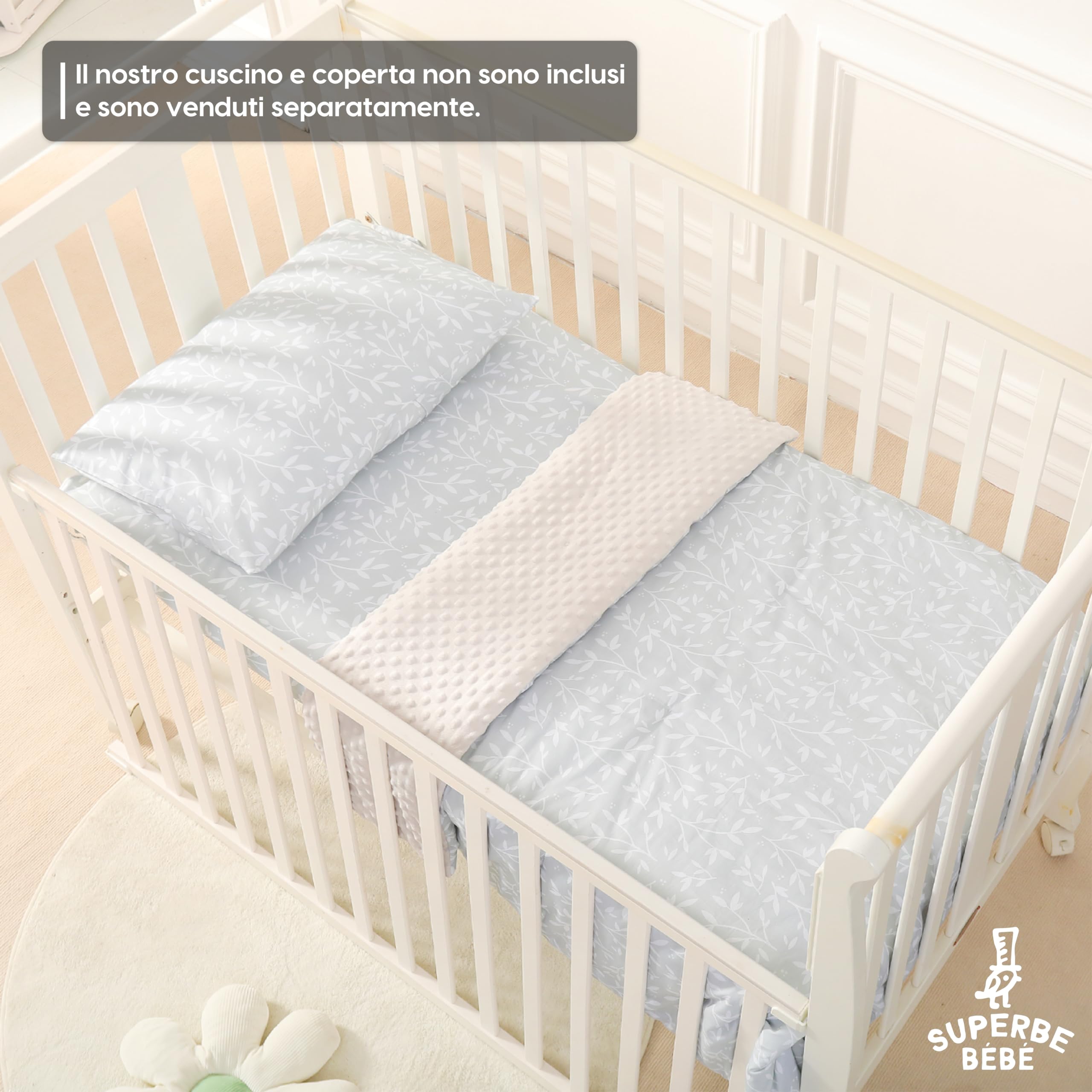 Federa per Cuscino Bambino 40x60 in Cotone OEKO-TEX - Copricuscino Morbido e Confortevole - Federa Cuscino Bambino - Ideale per la Camera del Piccolo - 3