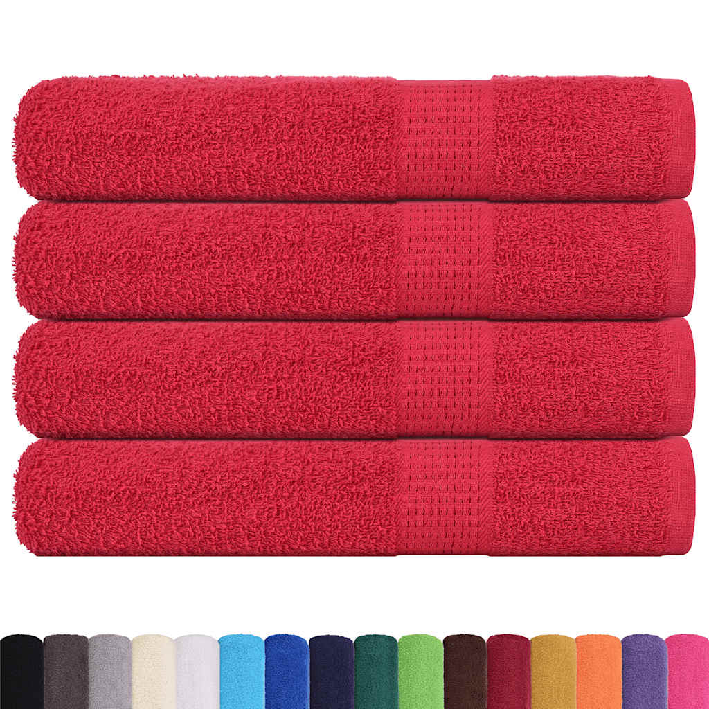 Serviettes 4 pcs rouge 100x200 cm 360 g/m² 100% coton CFW592020 | Leroy ...