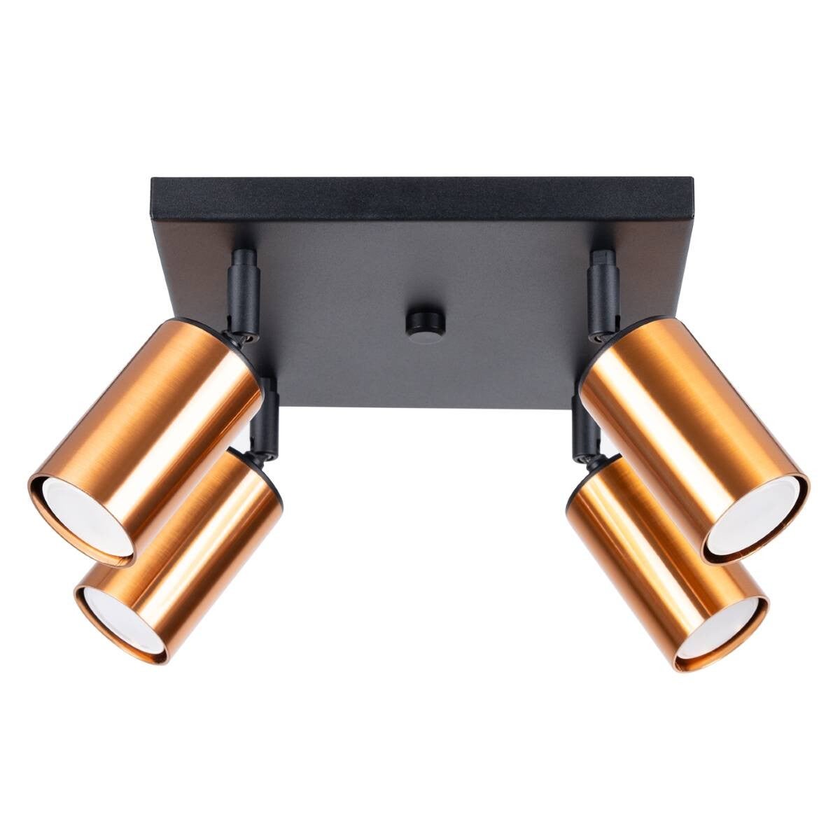 Lampa sufitowa wisząca Winx czarna-miedź 4xGU10x10W wym: 19 x 25 x 25 cm metal Sollux Lighting