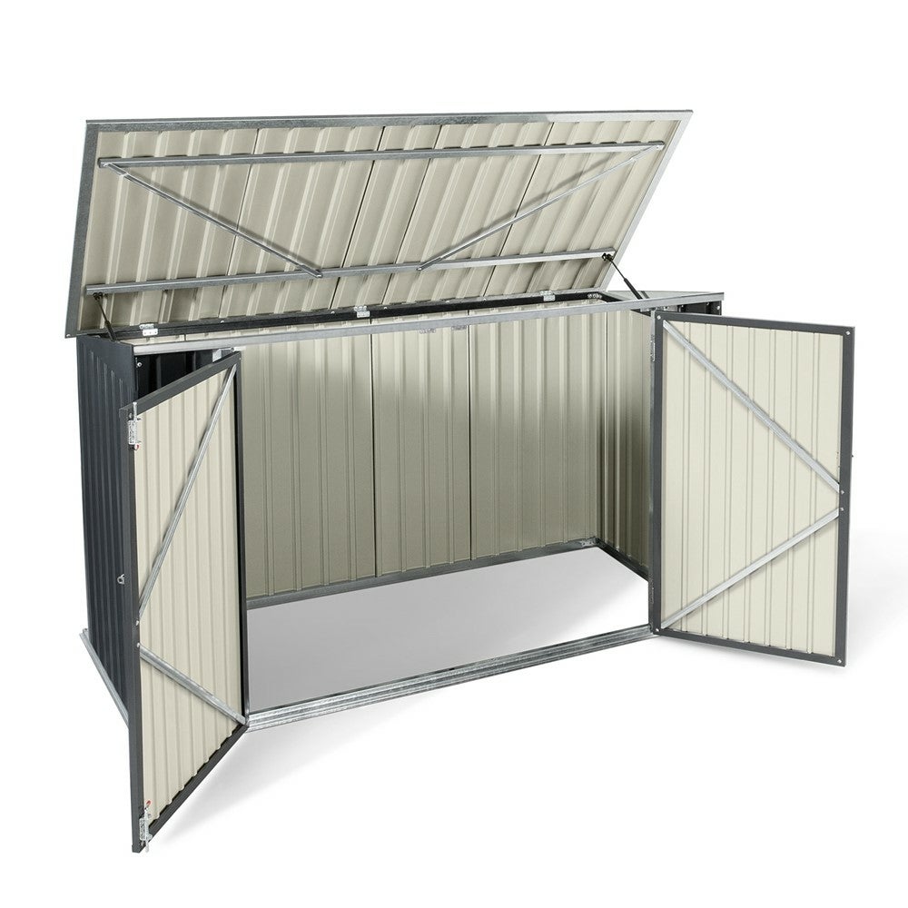 Abri de Jardin Deux Portes210 x 105 x 130 cm, Coffre Métallique pour vélo et outils - 3