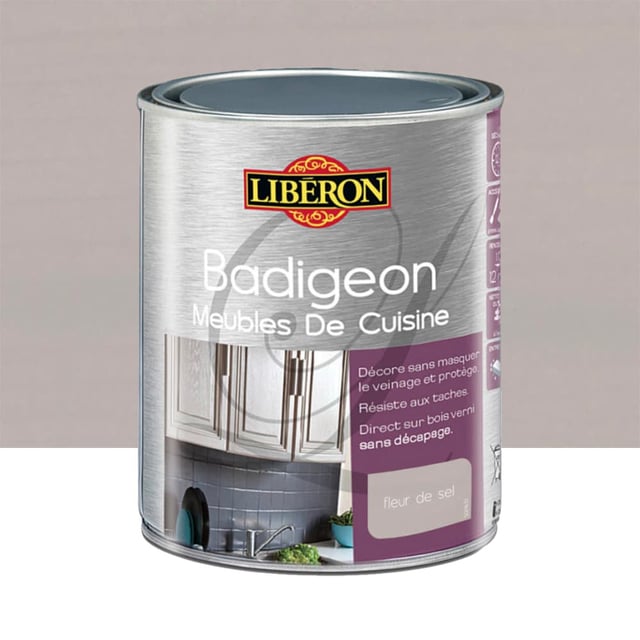 Badigeon (Boisine) Meubles de cuisine LIBERON Fleur de sel 1 L - Contenance : 1 L