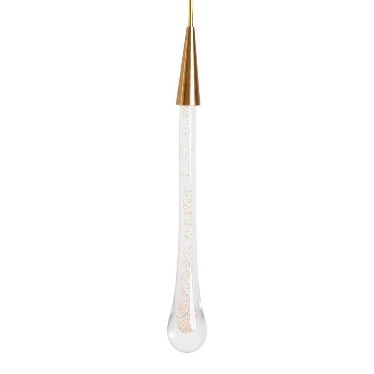 Lampa wisząca Melted Gold LED 3W Ciepła biel złoto-przezroczysta wym: 30 x 5 x 5 cm Abigali
