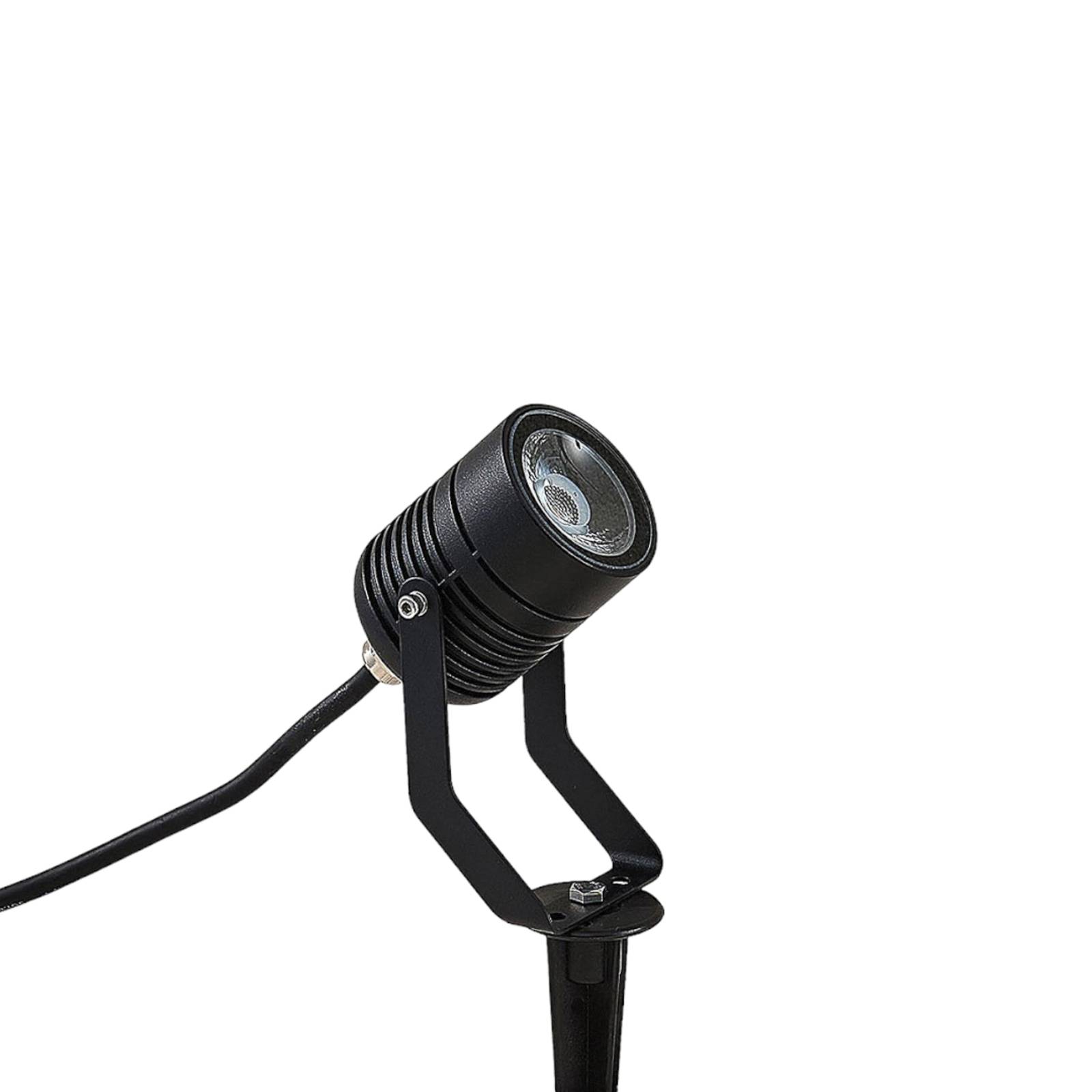 Lindby Projecteur Ext. LED Maris Avec Piquet, IP65, Noir, Lampe Sur