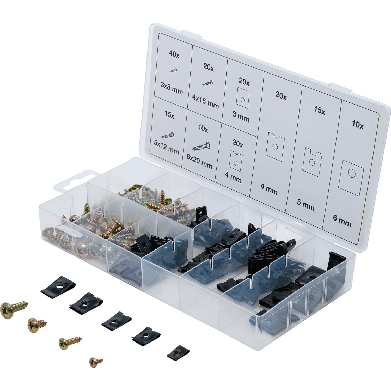 Knpwer 200 Pcs Kit Clips U Et Vis Métal - Agrafes Carrosserie Universelles Pour Voiture
