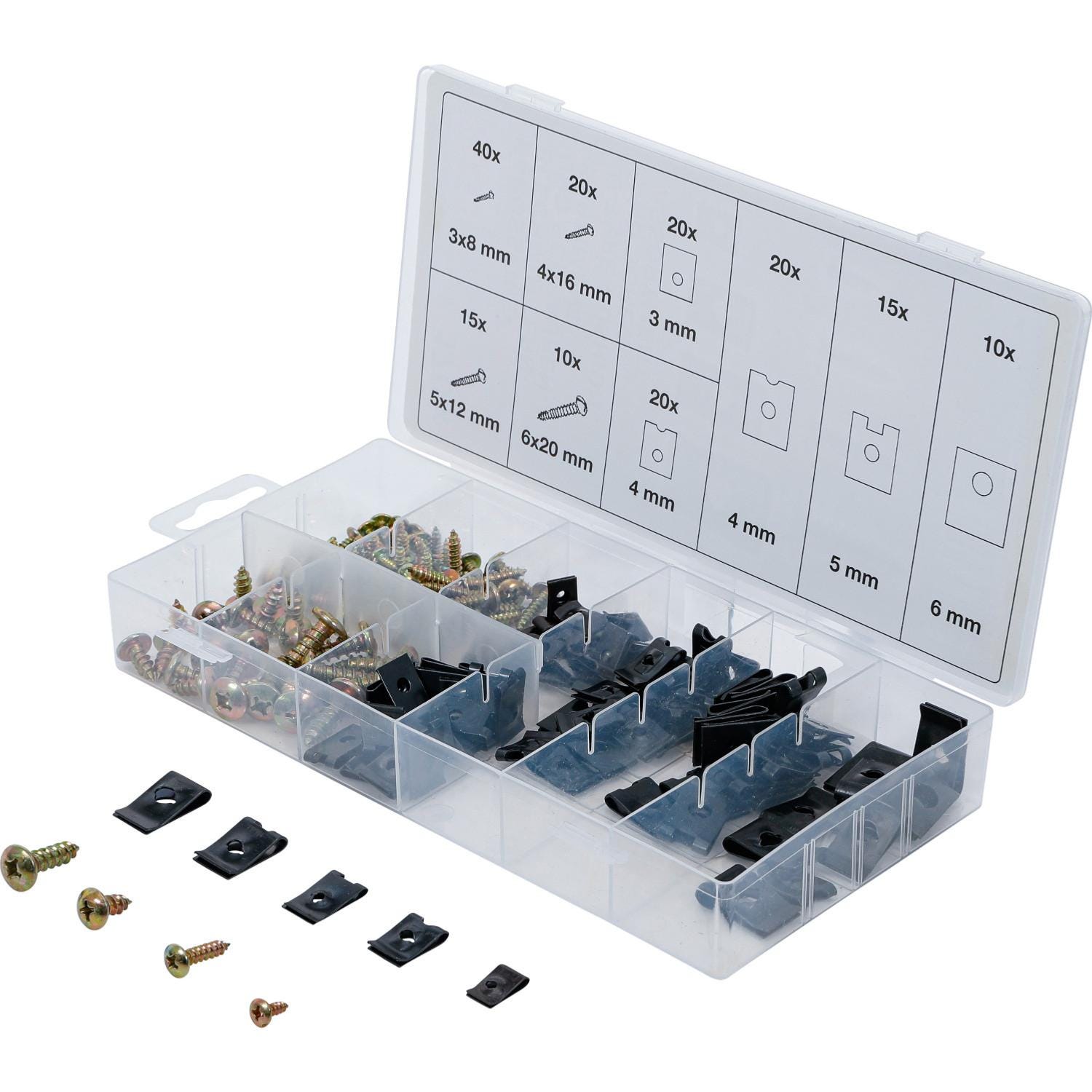 Knpwer 200 Pcs Kit Clips U Et Vis Métal - Agrafes Carrosserie Universelles Pour Voiture