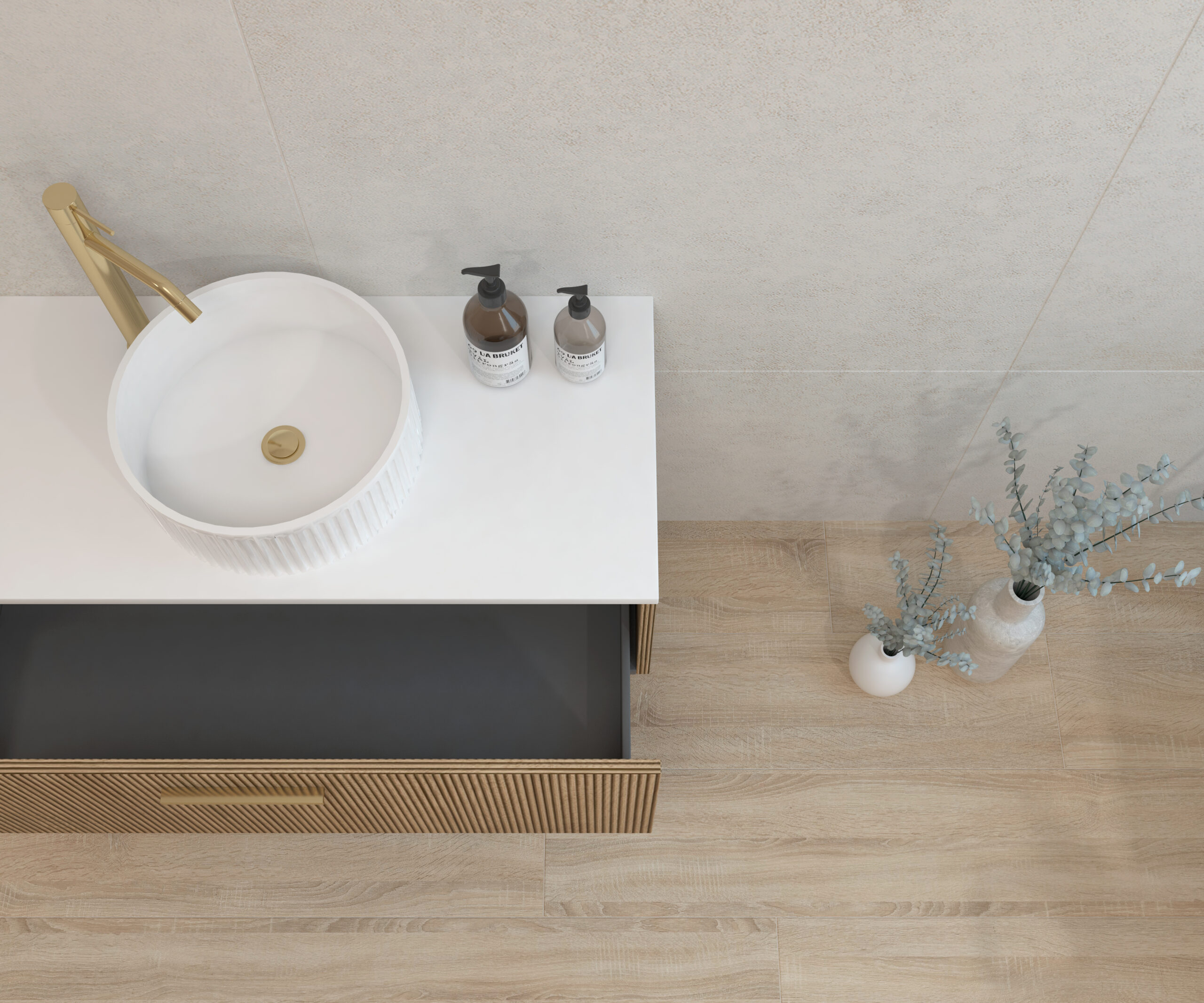 Ensemble de meubles de salle de bain Avantarea VENCE, Alcatraz, 100 cm + vasque - 3