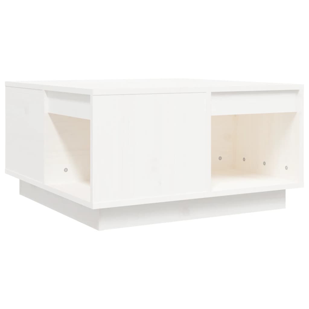 HUA - Tables - Table basse Blanc 60x53x35 cm Bois massif de pin