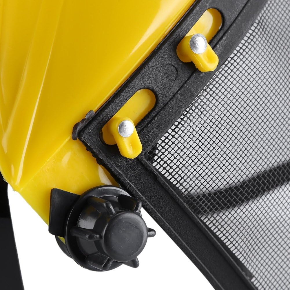 Casque de Visière journalisation Protection intégrale du Bouclier Masque de sécurité Visière à Mailles Ajustable pour la tronçonneuse Jardinage Journa - 5