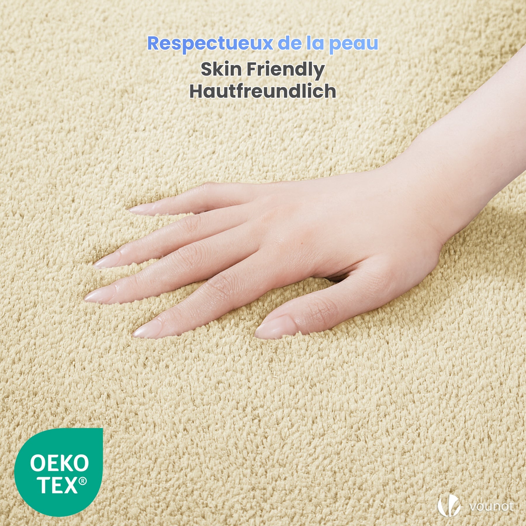 VOUNOT® Alfombra Moderna para Salón 160x230 cm, Beige - 4