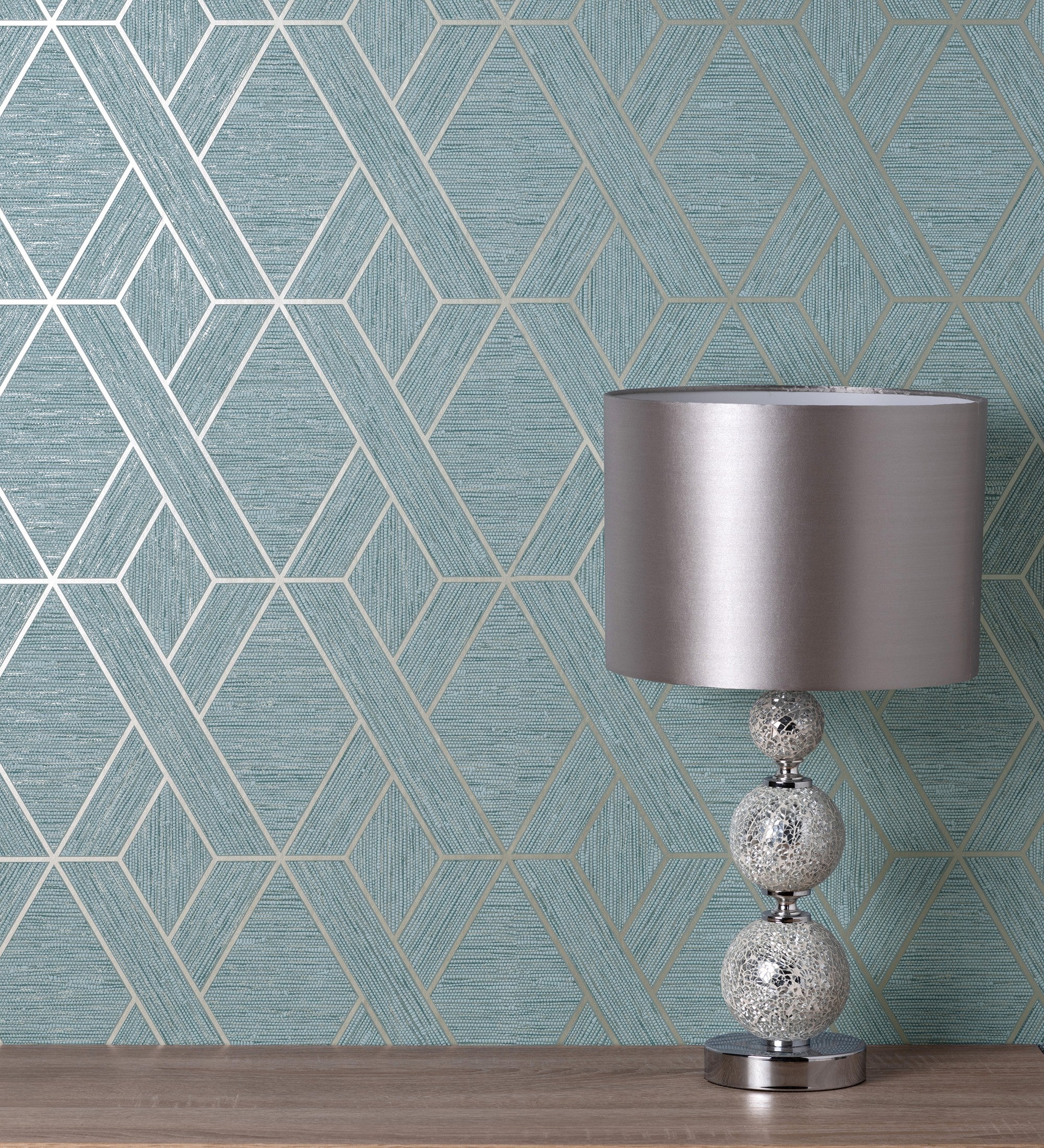 Échantillon DIN A4 de Papier peint lessivable géométrique avec lignes tressés métallisées imitation tissu - Evolet Braided 681978 de GAULAN - 2