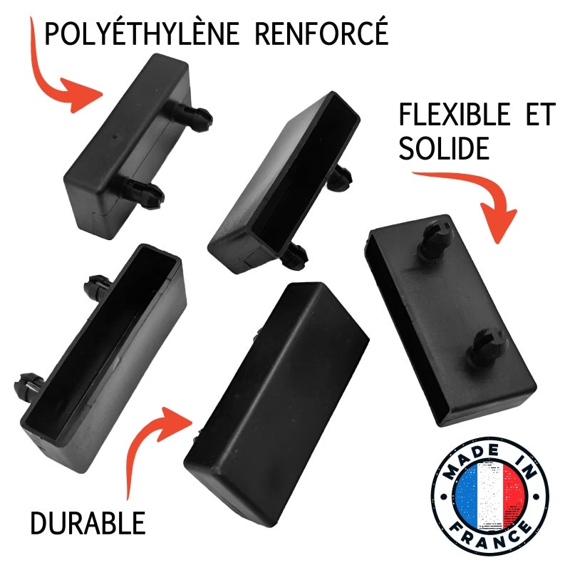 Embout plastic noir renforcé a clipser pour lattes de 53mm. SCM Créations - 4