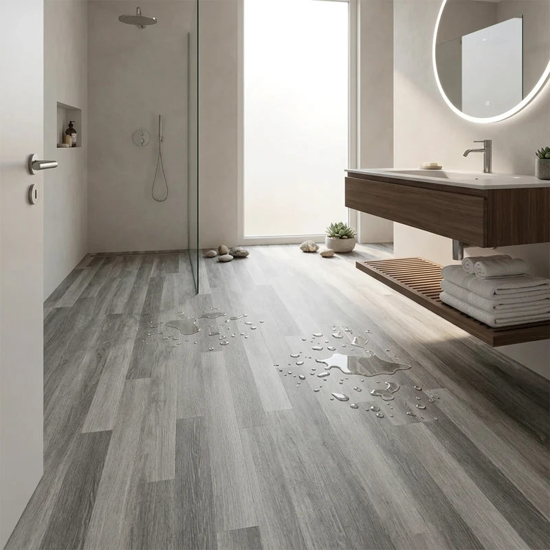 Arquiservi - Suelo Sintasol Vinílico en Rollo 1x25m (25m²) para Dormitorios y Habitaciones. Impermeable, flexible, antideslizante. Color Teca Gris - 4