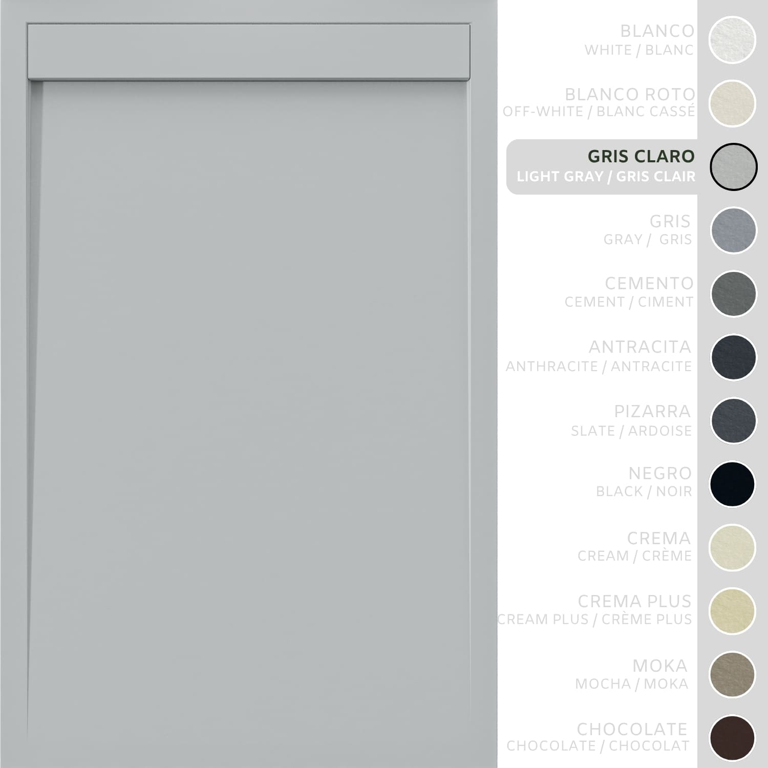 SOULHOME Brodzik prysznicowy– Żywica– Gel Coat– Gładka/Kamienna tekstura – Antypoślizgowy – jasnoszary- 150X70- Niski 3cm– Minimalistyczny