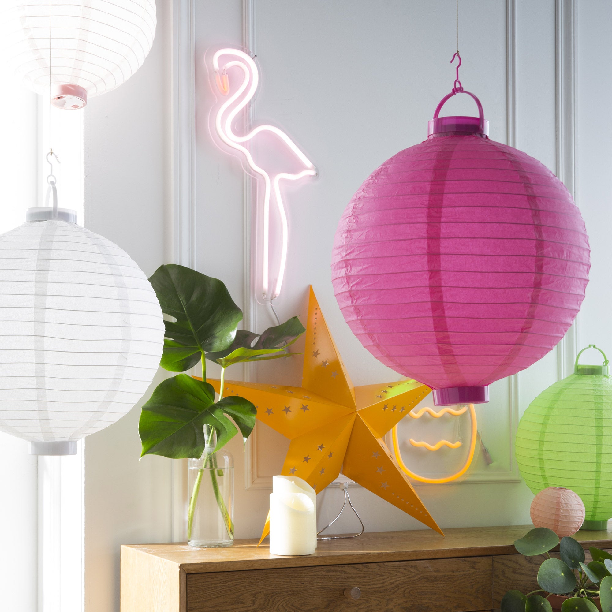 Lampion LED Fuchsia - 3
