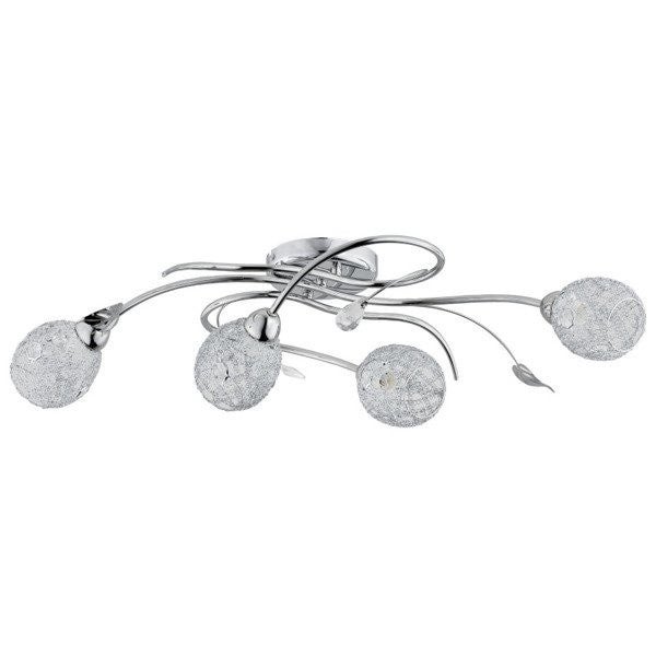 Lampa sufitowa wisząca Orlean chromowana 4xE14x10W z kryształkami wym: 22 x 43 x 83 cm metal Alfa