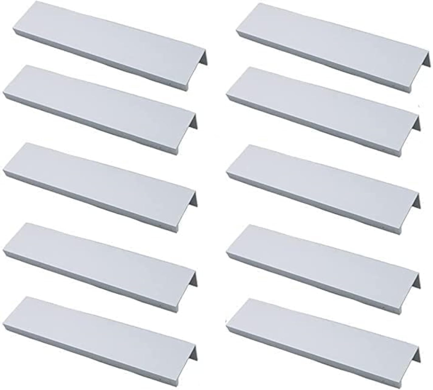 10 szt. uchwytów meblowych do szafek, szuflad, szafek kuchennych, rozstaw otworów 96 mm, srebrny