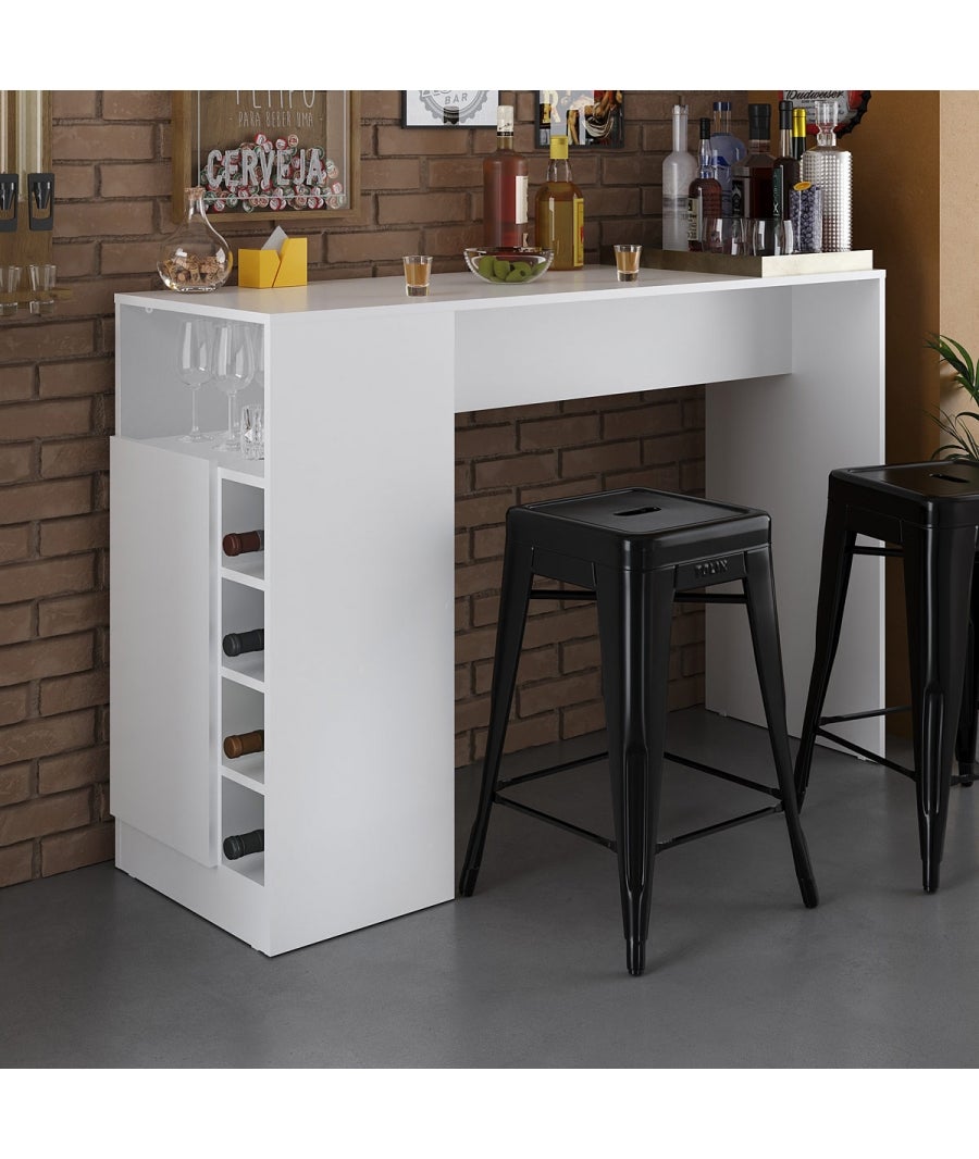 TAVOLO ALTO TIPO BAR CON CANTINA CUARZO - 136 x 45 x 92 cm - 2