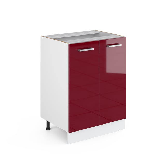Vicco Meuble bas de cuisine R-Line, Rouge brillant, 60cm sans PT