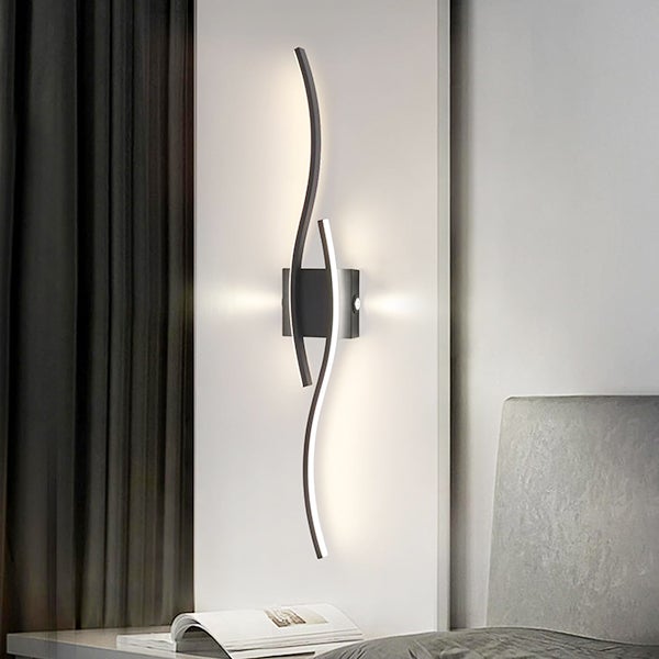 Kinkiet Ścienny Design Łuk 60 cm - Wewnętrzne Oświetlenie LED Światło Białe, Funkcja Lampki Nocnej Dekoracyjnej do Sypialni