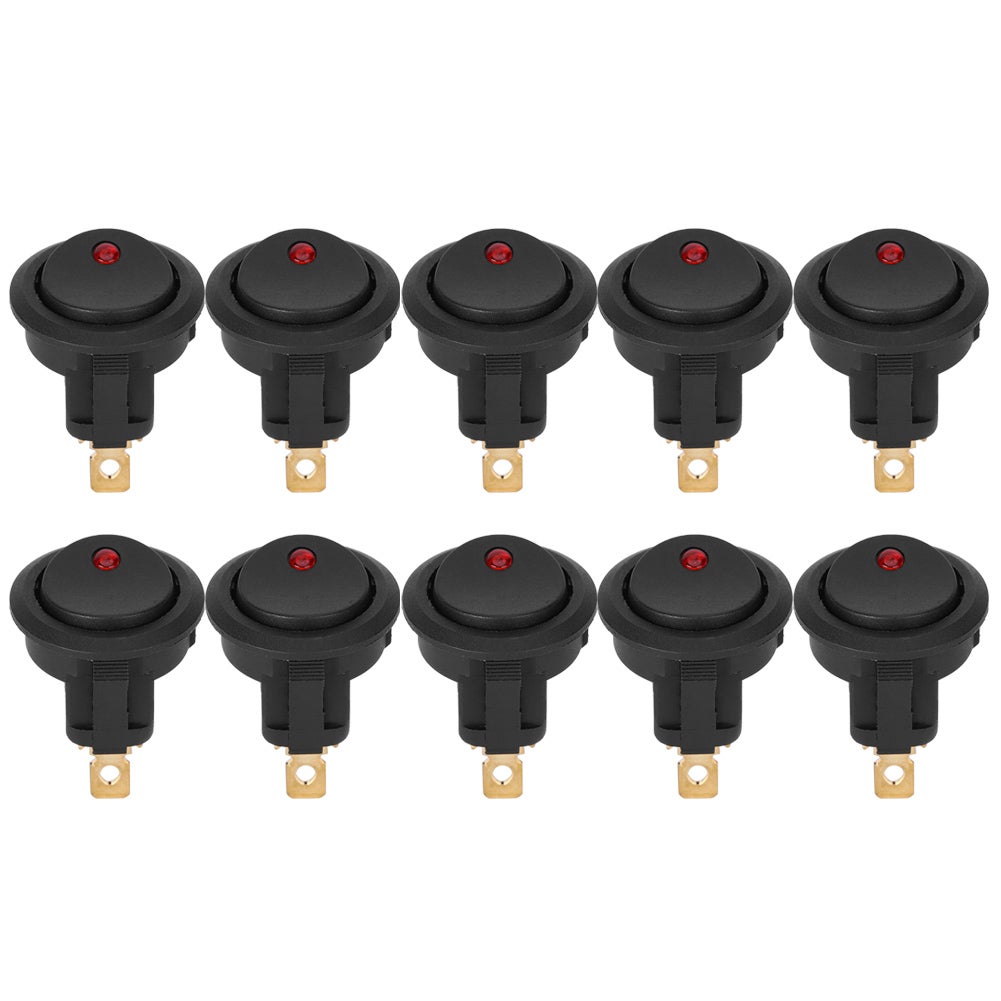 Interrupteur à Bascule Rond étanche 22mm - LED Verte, 230V/10A, Acier Inoxydable