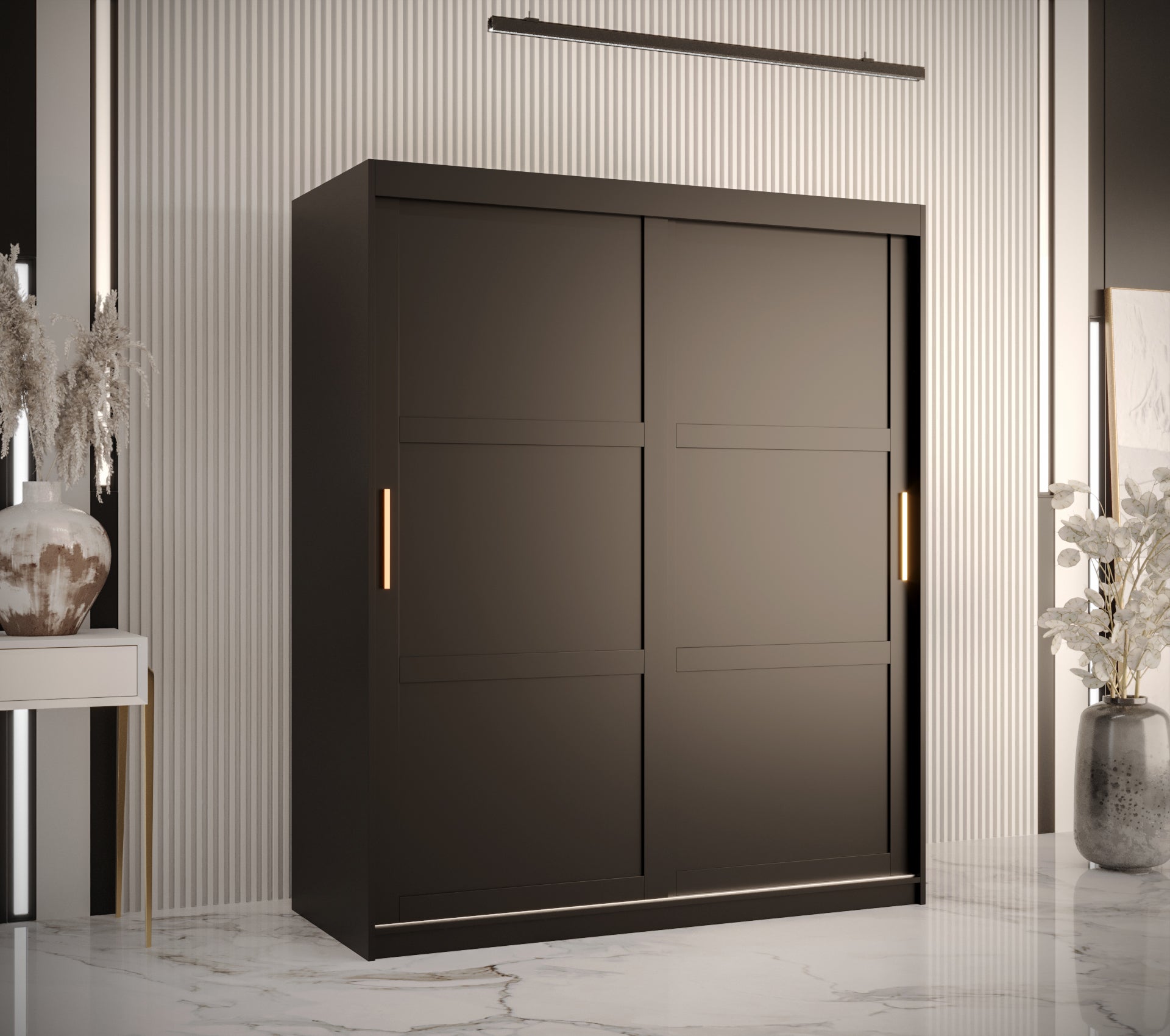 Szafa przesuwna garderoba RAMIRO 1 150 x 62 x 200 cm Czarny - Abiks Meble - 2