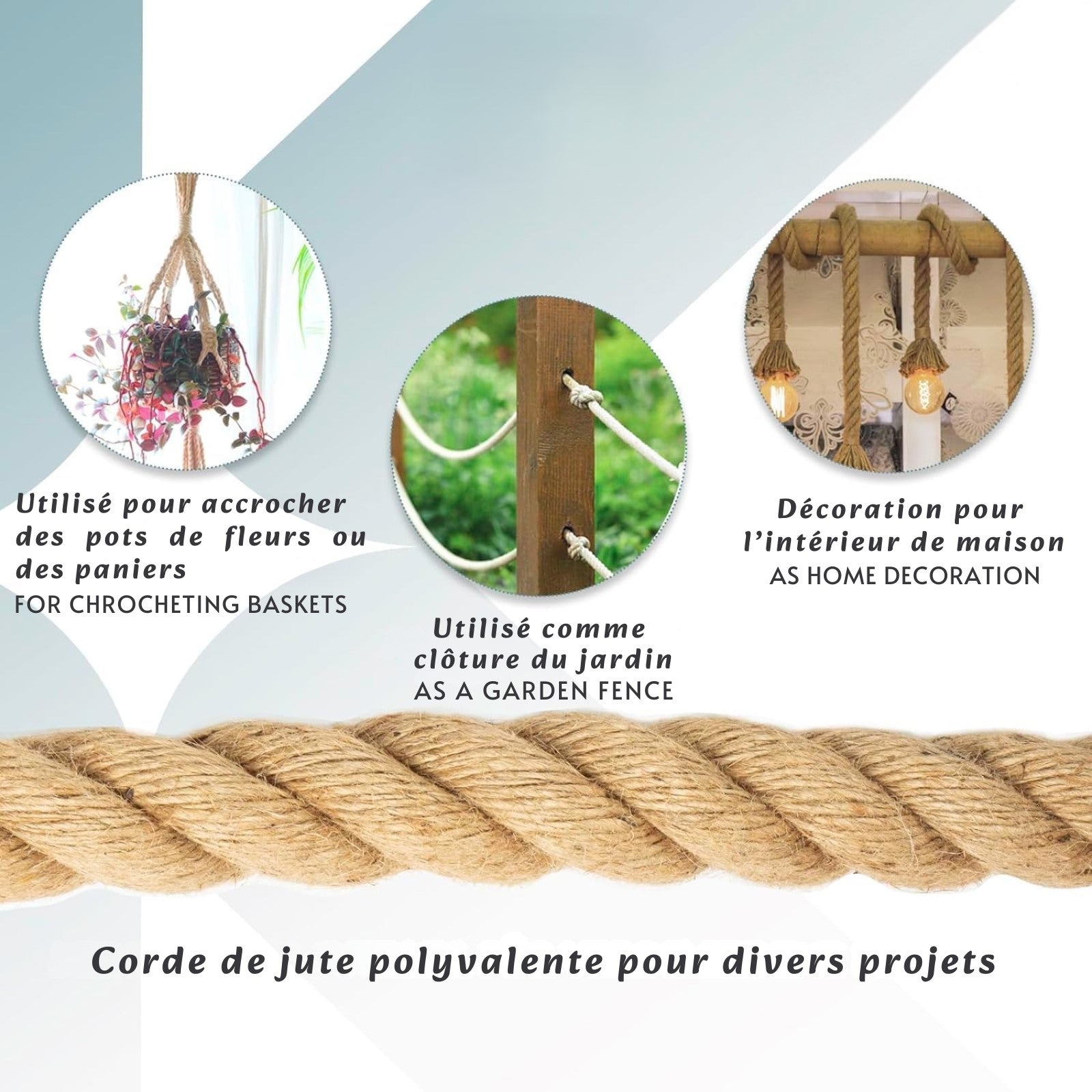 Corde en Jute Torsadée Arnold, Diamètre 20mm, 20 Mètres - 4