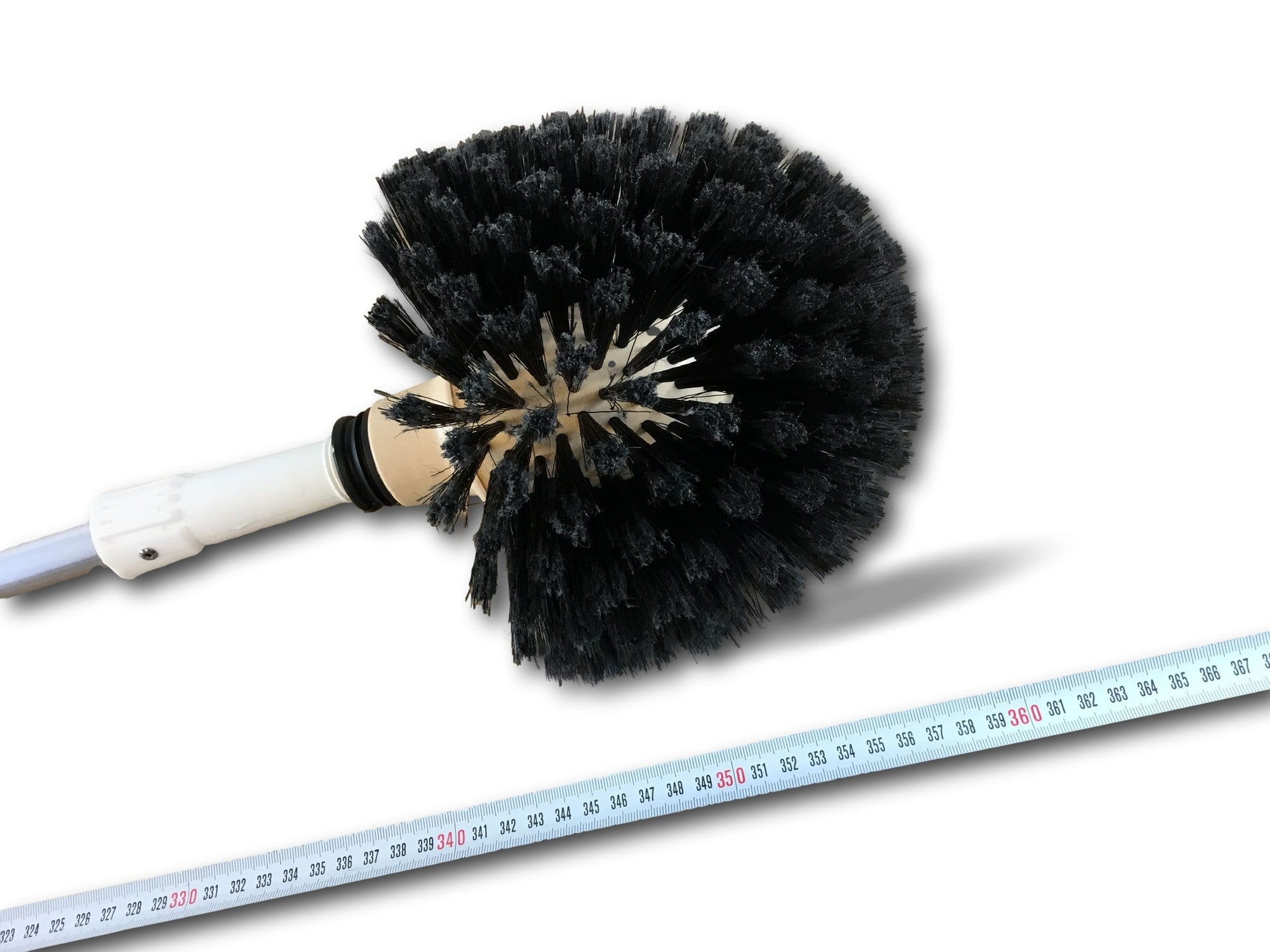 Tête de loup balai brosse boule | Manche télescopique aluminium 5,50 m | Vinyle fleuré | Tête Ø 180 mm à douille vissante - 6