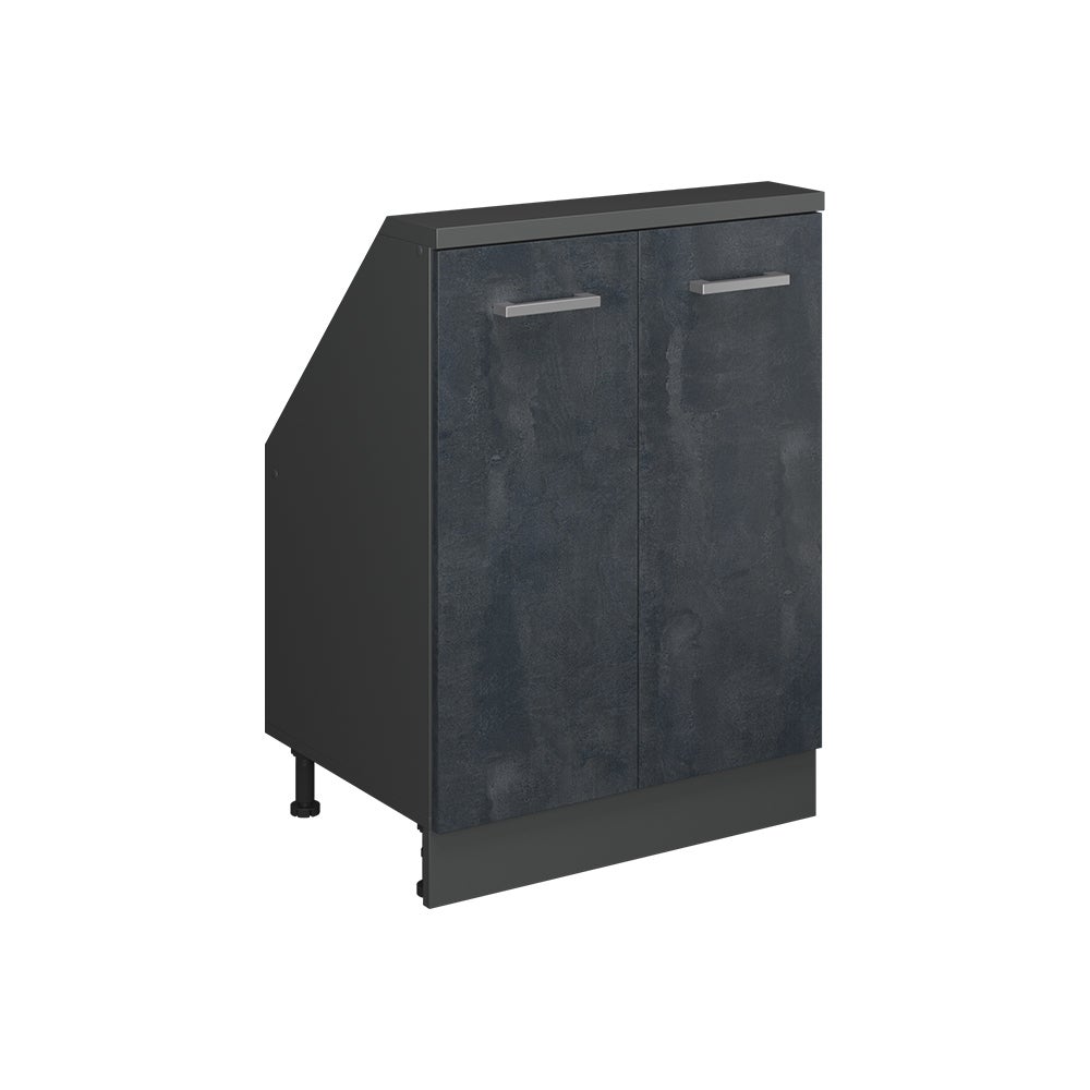 Vicco Szafka kuchenna na dach skośny R-Line, Czarny beton, 60 cm z 2 drzwiami