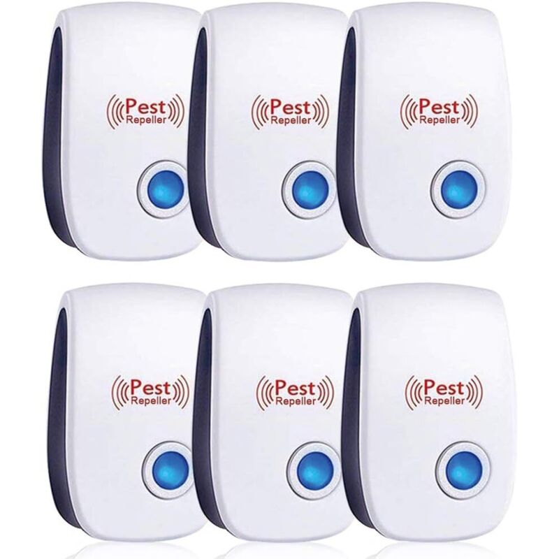Set de 6 repelente electronice cu ultrasunete, antirozătoare, insecte, țânțari și păianjeni 6buc