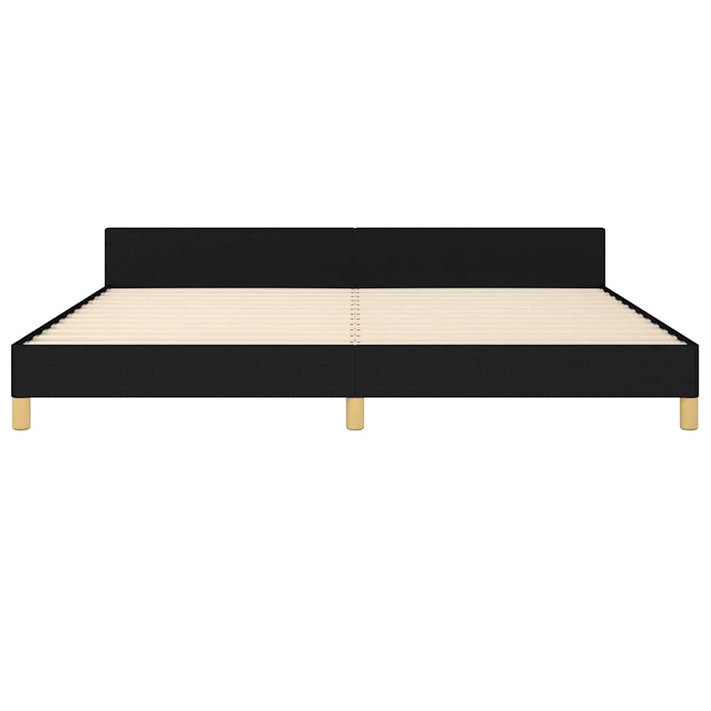 Cadre de lit sans matelas noir 200 x 200 cm tissu - 5