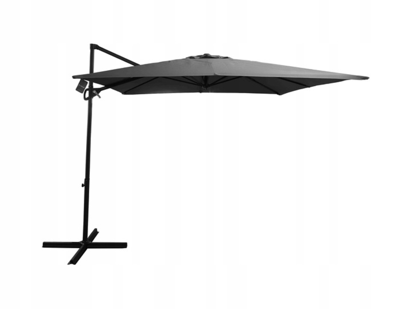 Duży solidny rozkładany regulowany parasol ogrodowy 300cm Austin c. szary