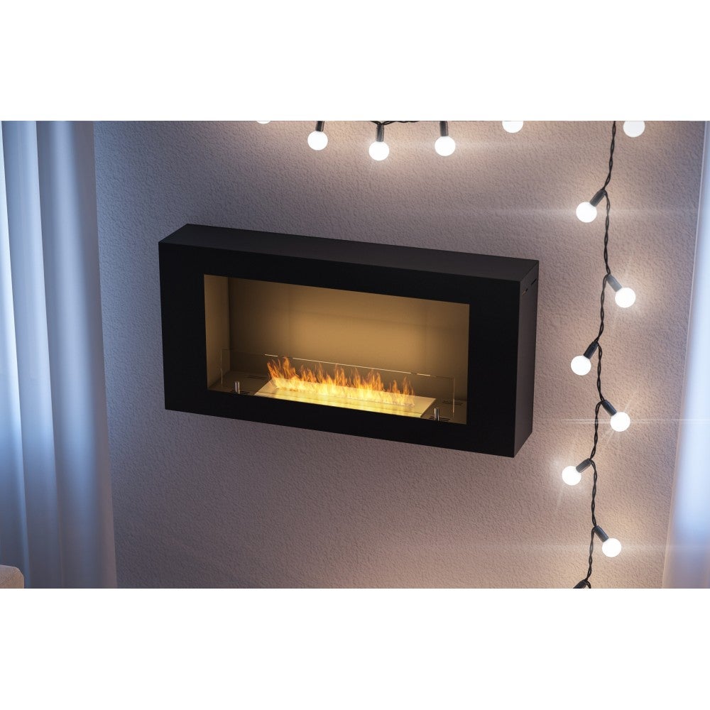 Chimenea de bioetanol de pared BlackBox 910 SimpleFire con cristal ...