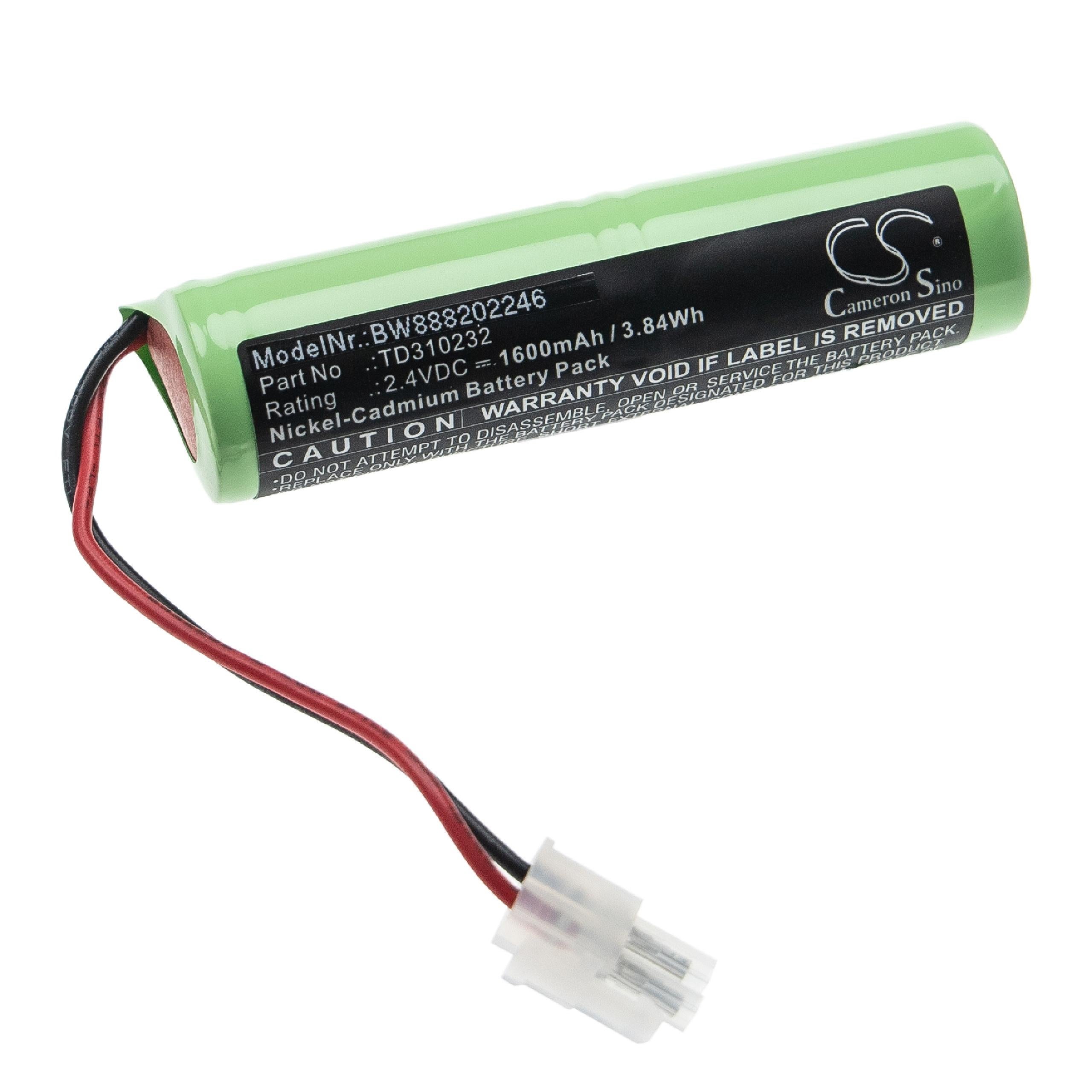 vhbw Batterie remplacement pour Schneider TD310232 pour éclairage d'issue de secours (1600mAh, 2,4V, NiCd) - 3