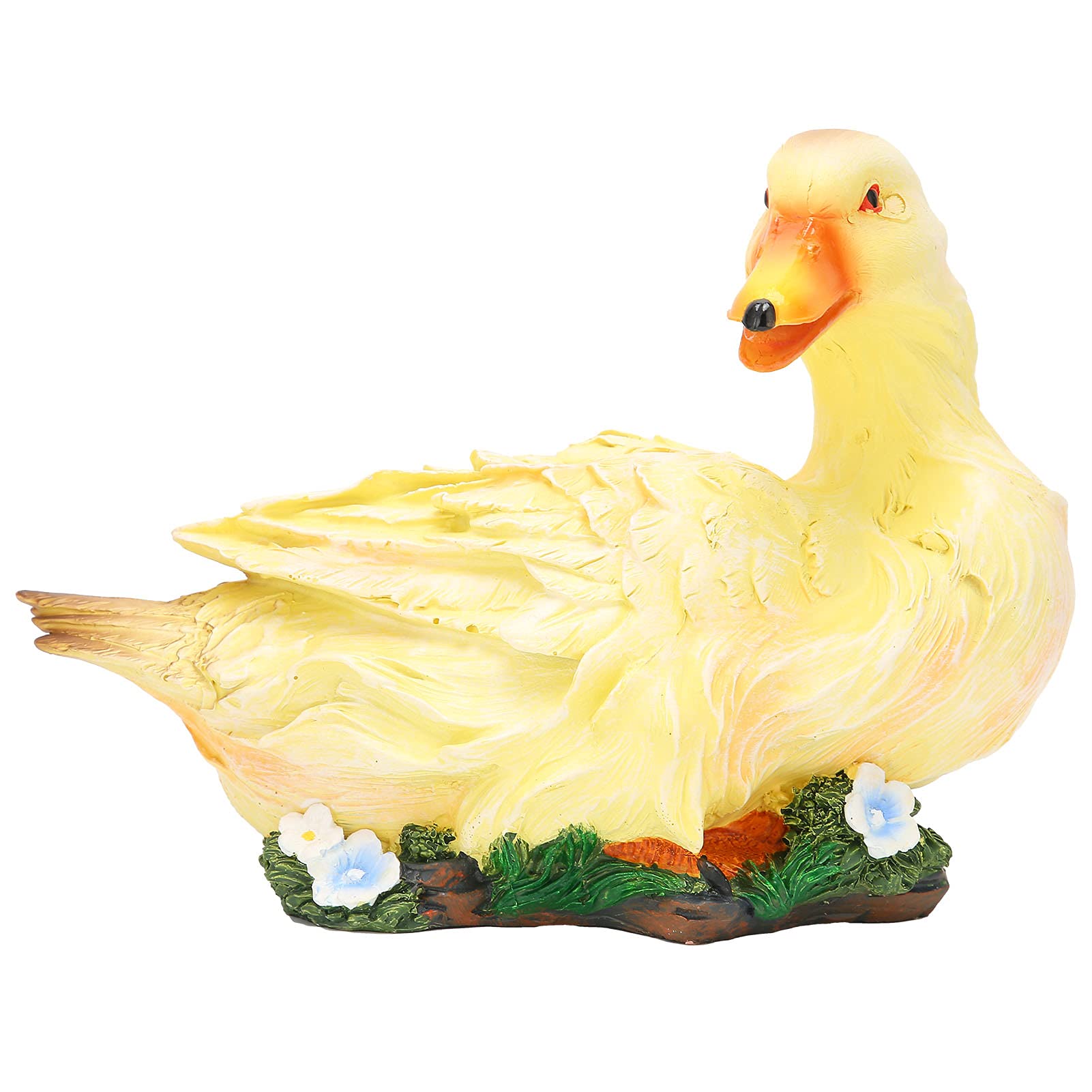 Statua kaczki z żywicy uroczy ptak dekoracyjny do ogrodu domu na podwórko do witryny sklepowej do fotografii x x cm kaczka leżąca żółta