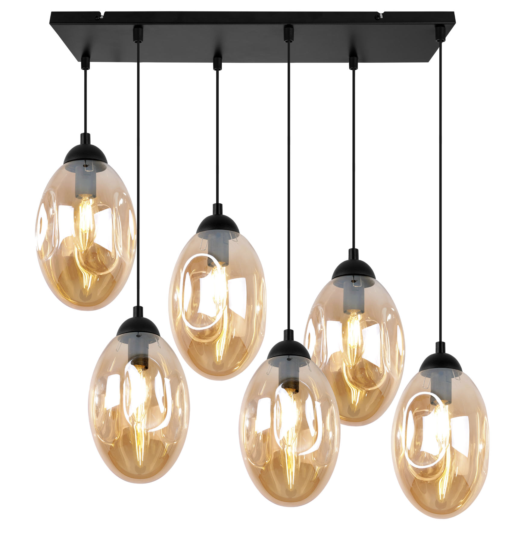 Lampa sufitowa wisząca Vigo glamour 6xE14 klosz kula miodowy Light Home LH